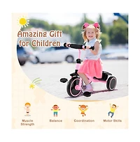 Kids Toddler Tricycle with Adjustable Seat Storage Basket and Safe Steering Design