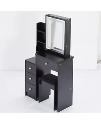 Streamdale Furniture Streamdale Compact Bedside Vanity Table with Led Mirror