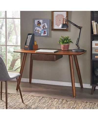Streamdale Furniture Walnut Desk with Drawer - Modern Home/Office Furniture