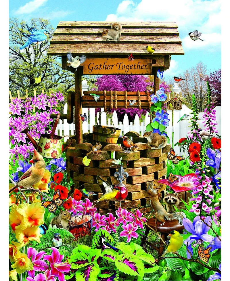 SunsOut Birds at the Wishing Well 1000 piece Jigsaw Puzzle for Adults