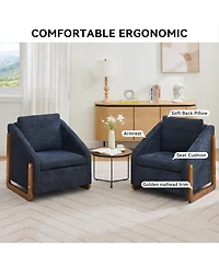 Streamdale Furniture Elegant Modern Chenille Armchair with Wooden Frame and Cushioned Comfort