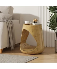 Streamdale Furniture Hollow Side Table, Wood-like texture, Natural Color