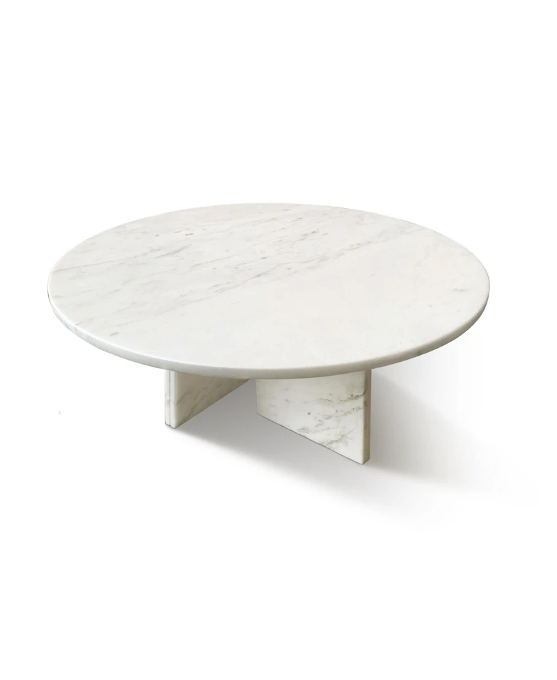 Streamdale Furniture White Marble Coffee Table - Small 27.6