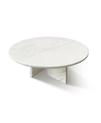 Streamdale Furniture White Marble Coffee Table - Small 27.6