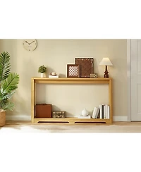 Streamdale Furniture + 70" + Wood + Corrugated Design + Console Table