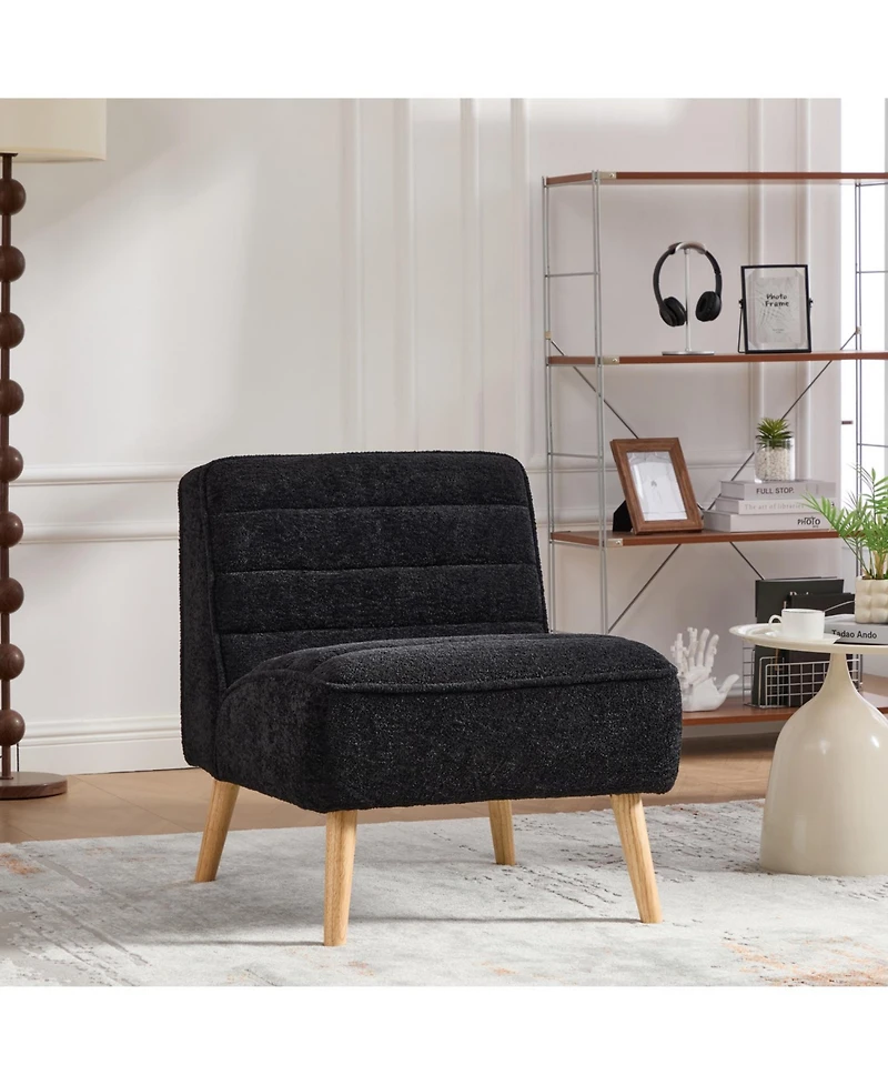 Streamdale Furniture Modern Upholstered Accent Chair, Chenille, Black
