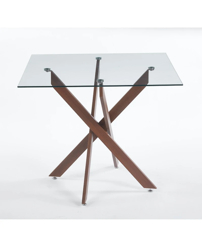 Streamdale Furniture Modern Glass Top Dining Table