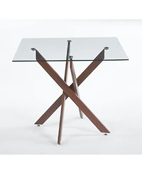 Streamdale Furniture Modern Glass Top Dining Table