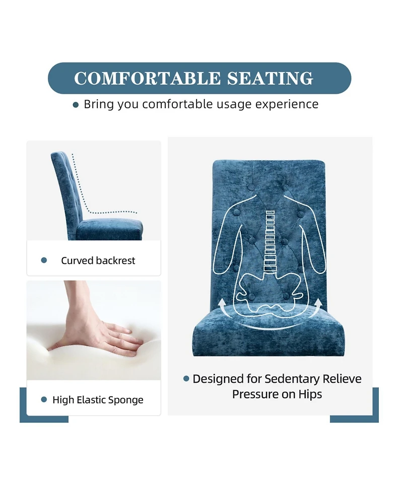 Streamdale Furniture Streamdale Modern Velvet Dining Chairs (Set of 2)