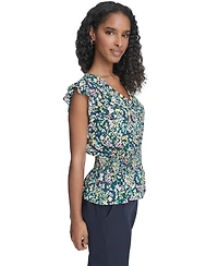 Tommy Hilfiger Women's Floral Smocked Peplum Top