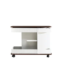 Streamdale Adjustable Lift-Top End Table with Wheels & Storage