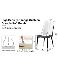 Streamdale Furniture Modern Dual Tone Pu Leather Dining Chairs