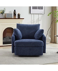 Streamdale Chenille Swivel Accent Chair with Pillows