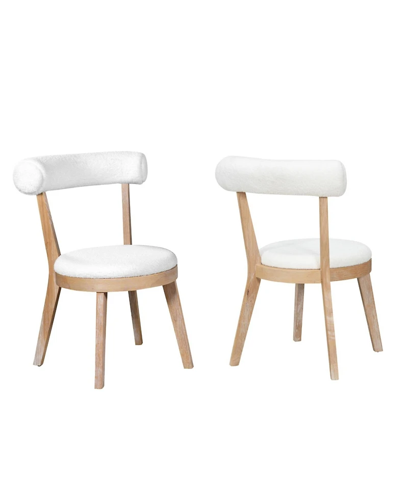 Streamdale Furniture Set of 2 Modern Upholstered Dining Chairs, Rubberwood
