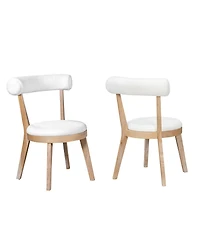 Streamdale Furniture Set of 2 Modern Upholstered Dining Chairs, Rubberwood