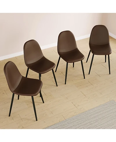 Streamdale Furniture Saddle Leather Dining Chairs (Set of 4)