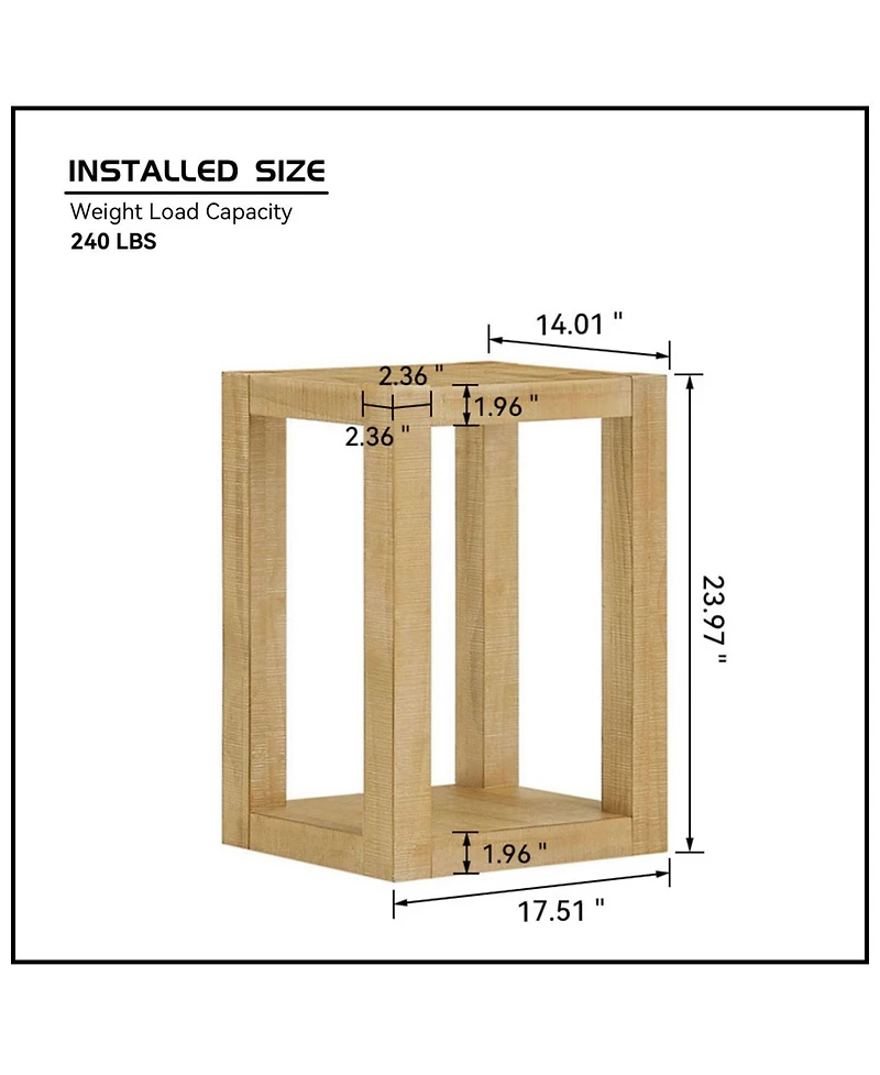 Streamdale Furniture 14" Rectangular Side/Coffee Table - Modern End Table