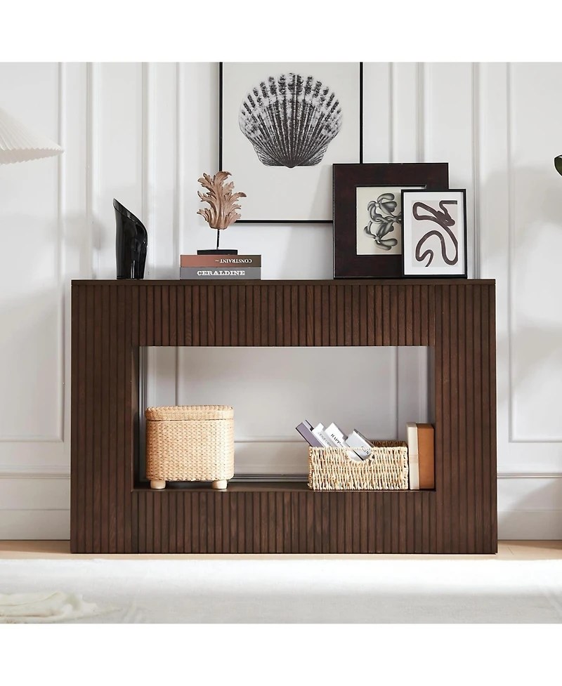 Streamdale 55" Modern Slatted Console/Entryway Table