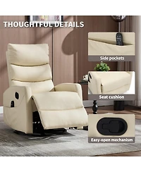 Streamdale Furniture Heat Massage Rocker Swivel Recliner Chair