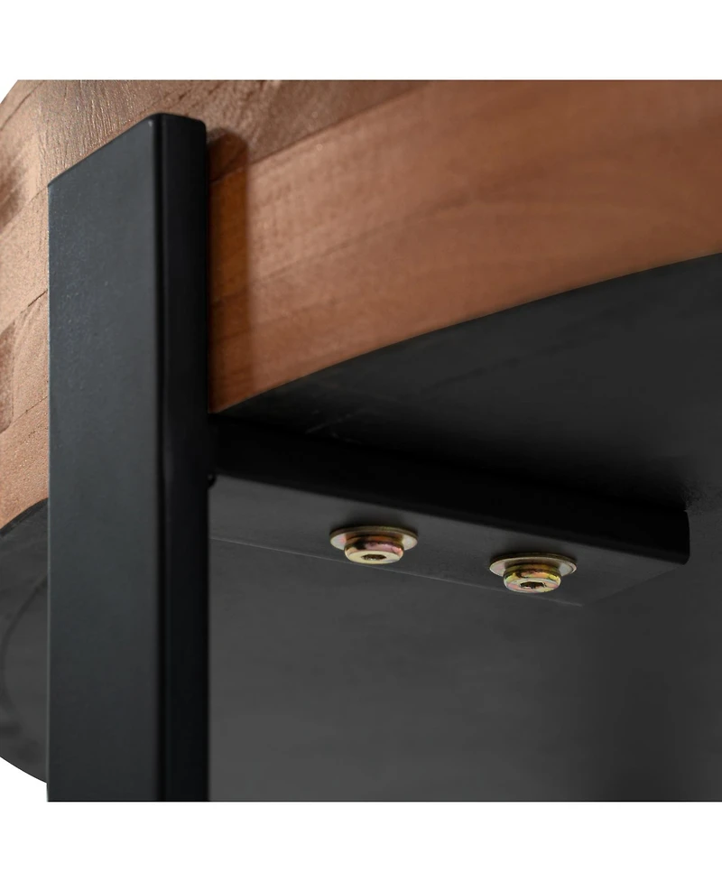 Streamdale Modern Retro Round Coffee Table, Black Cross Legs