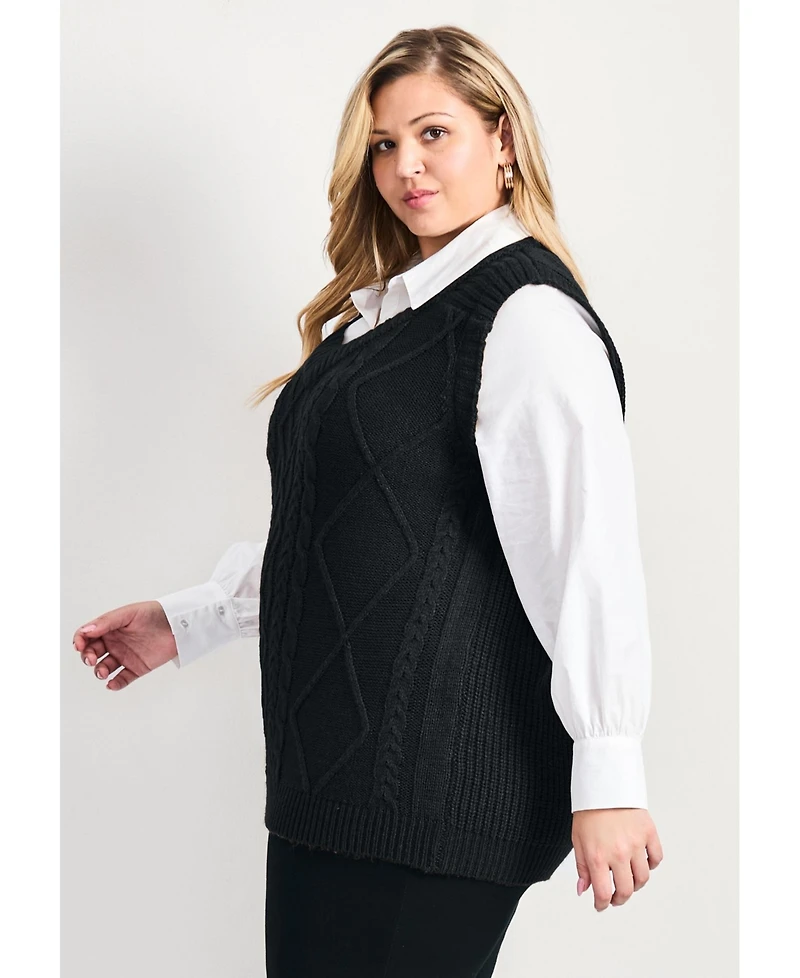 Avenue Women's Veronica 2Fer Cable Vest