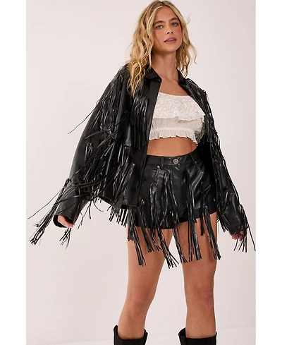 Nasty Gal Women's Faux Leather Tassel Jacket