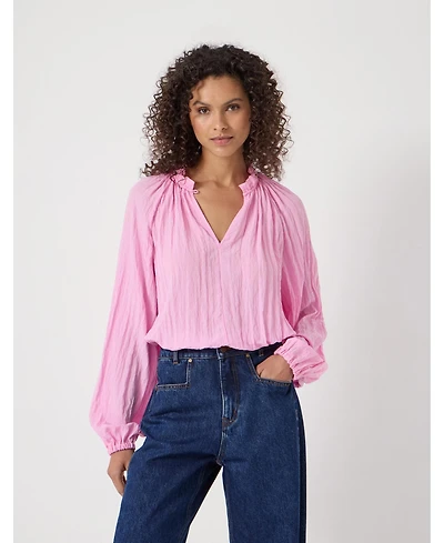 Hush Women's Ruffled Long Sleeve Blouse