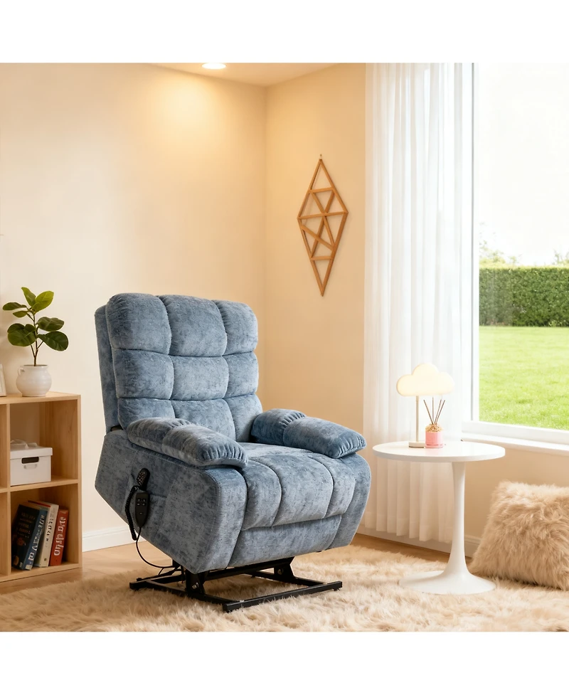 Clihome Lift Recliner Chair Heat Massage Dual Motor Infinite Position with Power-Remote