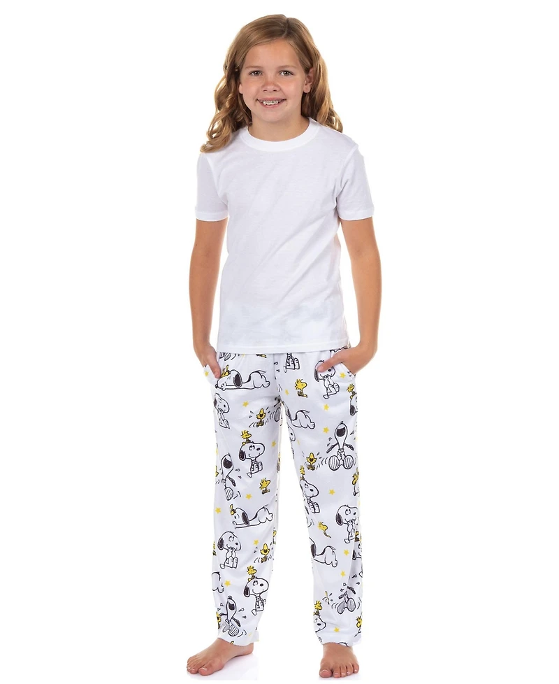 Peanuts Girls Pajama Pants Snoopy and Woodstock Laughing Lounge Pj Bottoms