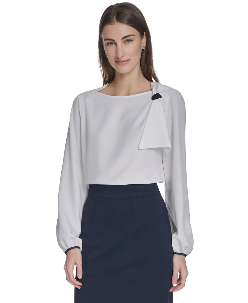 Tommy Hilfiger Women's Long-Sleeve Side Tie Top