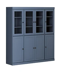 Palace Imports 100% Solid Wood 65" Pantry China Cabinet with Clear Glass, Shaker Doors