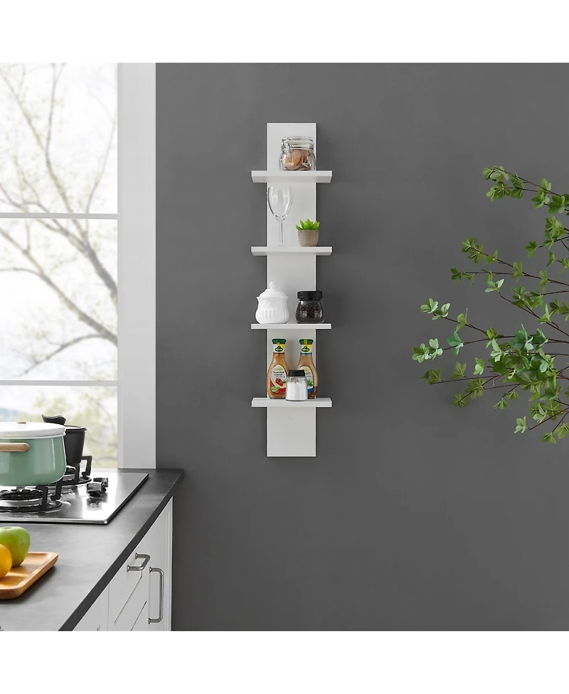 Danya B Arica Utility Column 4-Tier Spine Wall Shelves