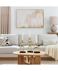 Danya B Eduardo Gold and Black Candlestick Candle Holders - Set of 3