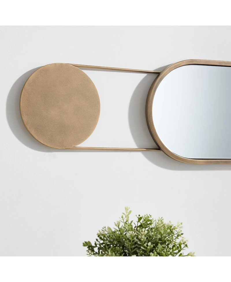 Danya B Antique Brass Oval Wall Mirror - Horizontal or Vertical Wall Mount
