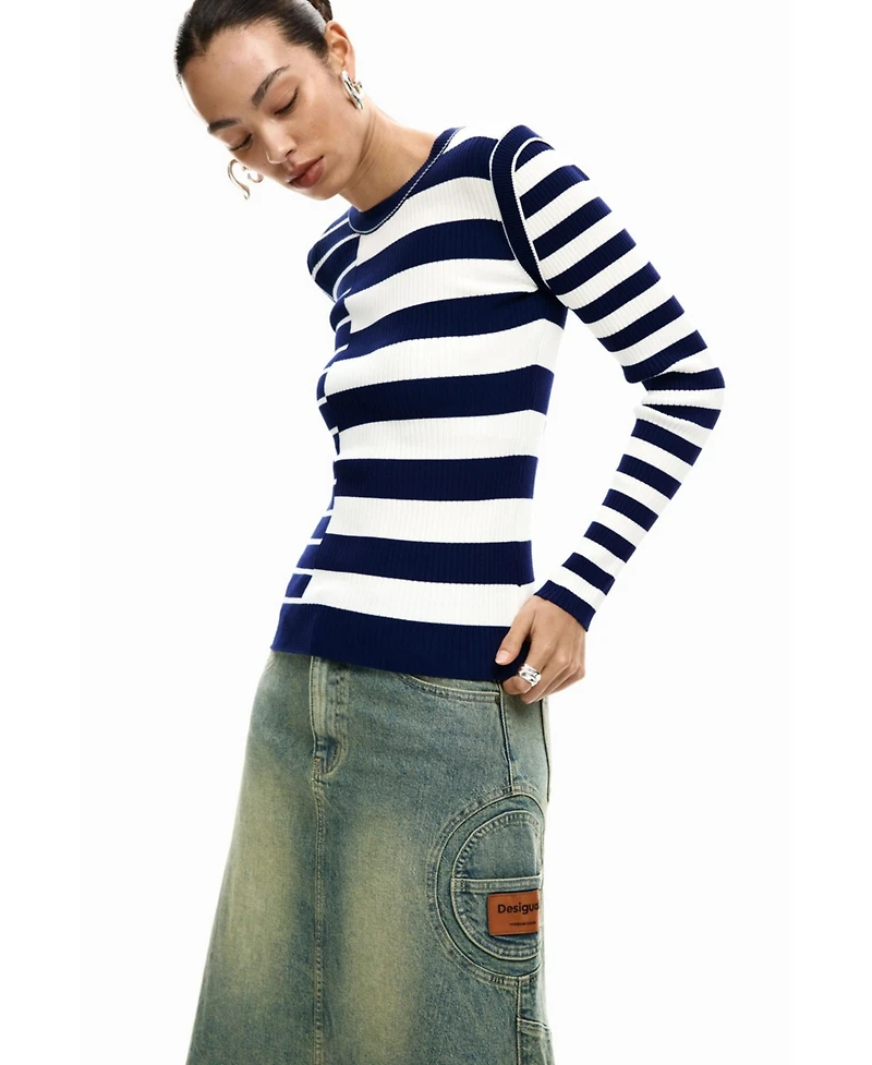 Desigual Women's Ribbed striped sweater