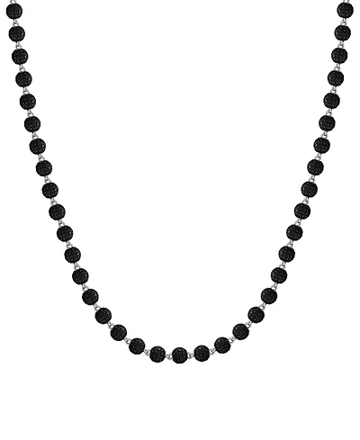 Macy's Men's Black Diamond Necklace (4 ct. t.w.) in Silver