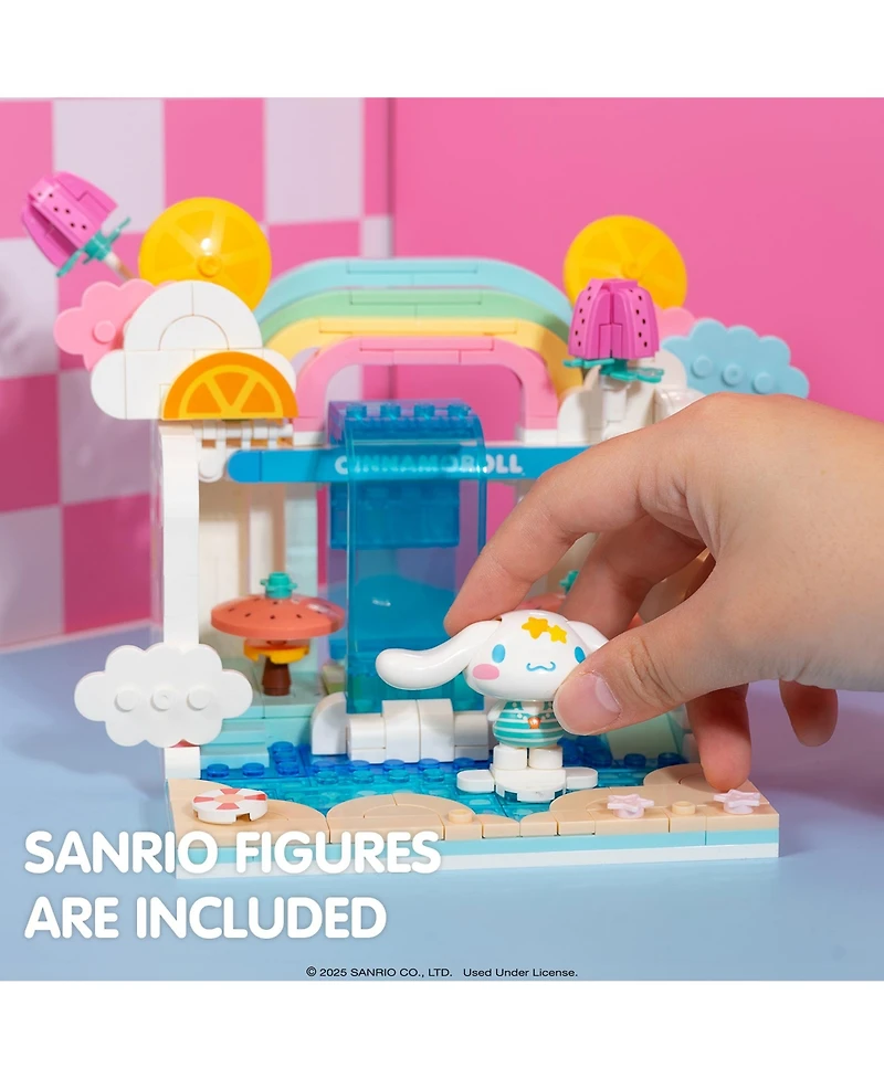 Hamee Sanrio Hello Kitty and Friends Summer Wunderland Water Theme Park Building Block Set Fan Gift, Party Favor, Stress Relief, Collectible Toy