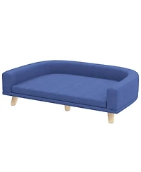 Aostirmotor Pet Sofa Couch Bed with Washable Cushion for Large Dogs, Cats in Blue
