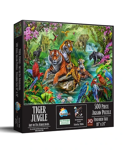 SunsOut Tiger Jungle 500 piece Jigsaw Puzzle for Adults