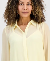 I.n.c. International Concepts Petite Lined Sheer Blouse, Macy's Exclusive
