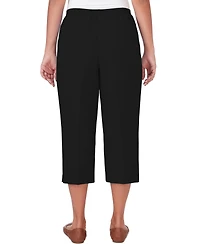 Alfred Dunner Petite Classic Button Hem Gathered Waistband Capri