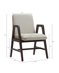 Manhattan Comfort Stella Velvet Upholstered 23" Beech Wood Dining Armchair