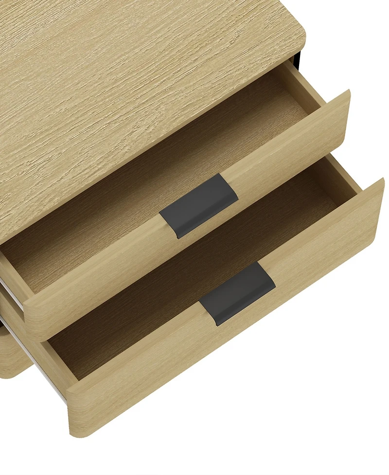 Manhattan Comfort Payton 3-Drawer Wood Nightstand, Set of 2