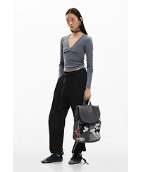 Desigual Women's Medium denim backpack Mickey Mouse