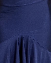 Katia Rae Juniors' V-Neck Ruffled Tie-Back Gown