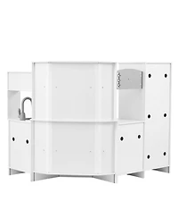 Sugift Corner Wooden Play Kitchen with Electronic Sounds & Led Display