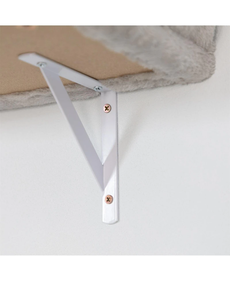 Aostirmotor Wall-mounted Cat Tree With 2 Cat Condos House, 3 Cat Wall Shelves in Beige