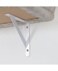 Aostirmotor Wall-mounted Cat Tree With 2 Cat Condos House, 3 Cat Wall Shelves in Beige