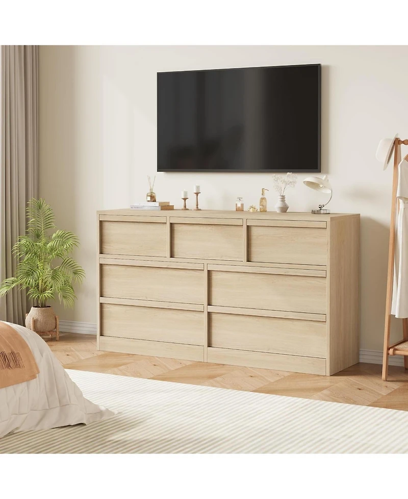 gaomon 7-Drawer Wooden Modern Double Dresser Organizer with Large Storage