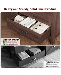 gaomon 41.3" Tall 5-Drawer Brown Freestanding Wooden Chest Vertical Dresser